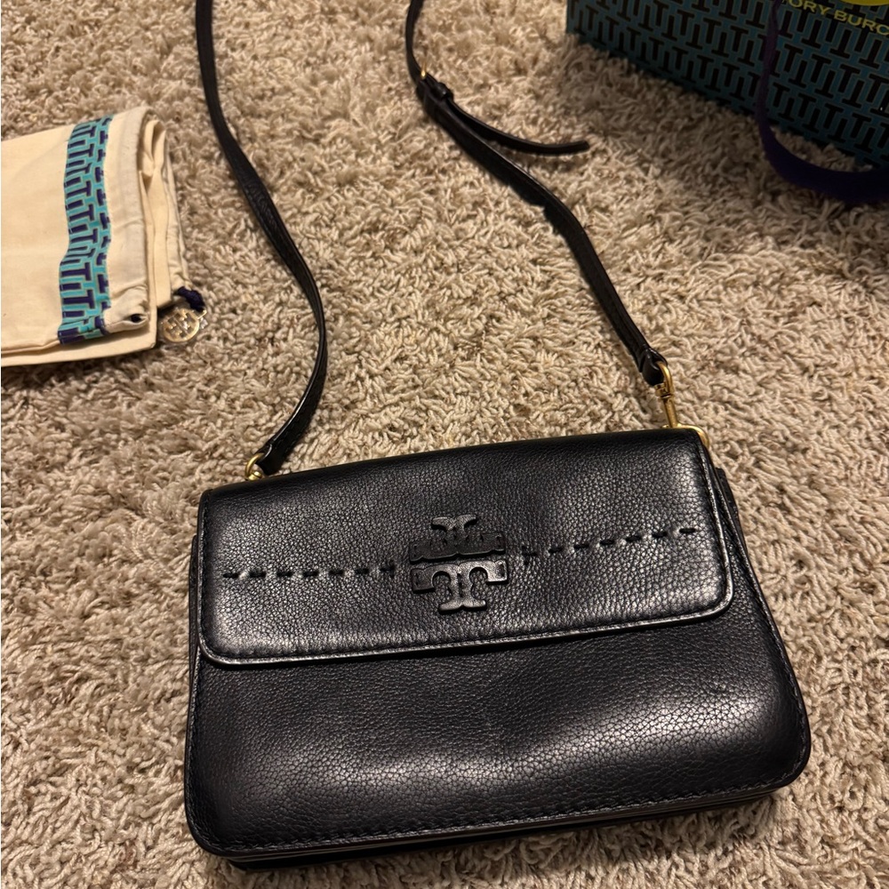 Tory Burch Black Leather McGraw Crossbody Bag
